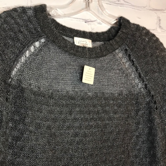 NWT Original Frenchi Gray Knit Sheer Wool Sweater - Picture 8 of 15